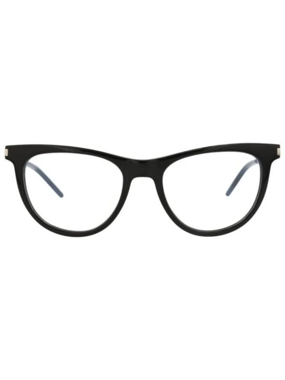 New Saint Laurent Womens Cat Eye Black Silver Transparent Fashion Designer Eyegl